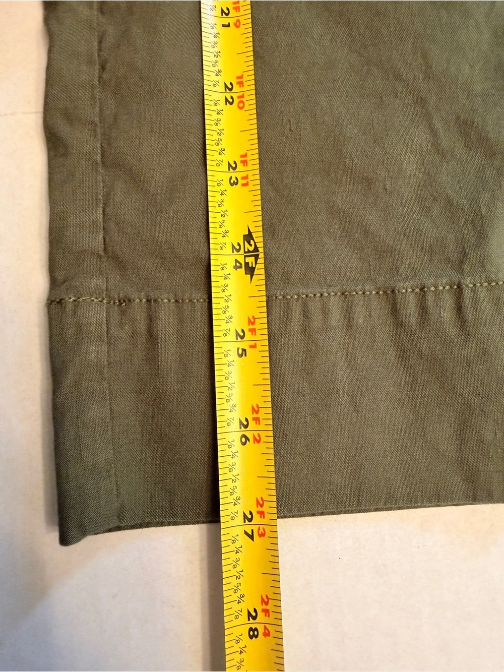 MAEVE Anthropologie Size 26 Colette Crop Wide-Leg Pants Linen Blend Olive Green - Picture 11 of 12